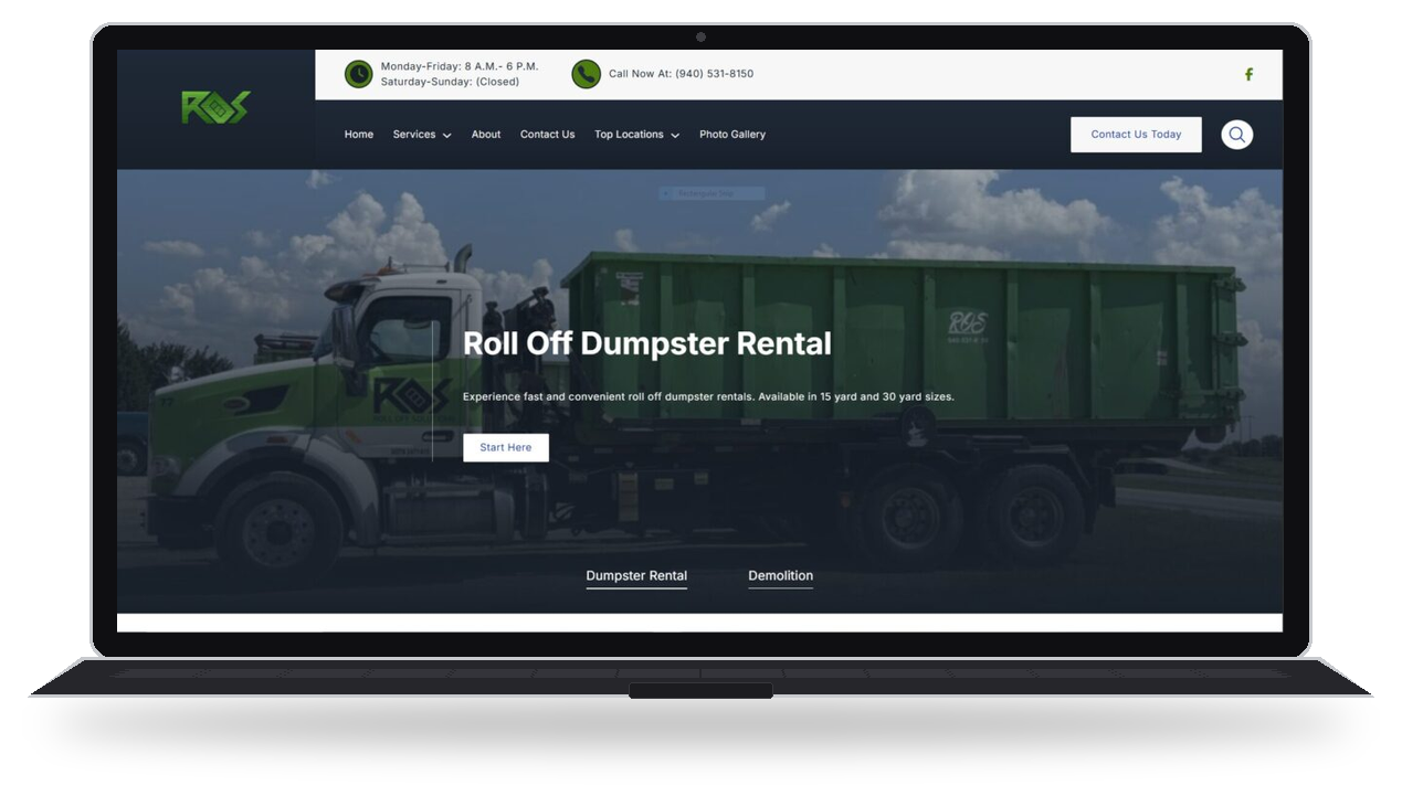 Roll Off Solutions website serving North Texas