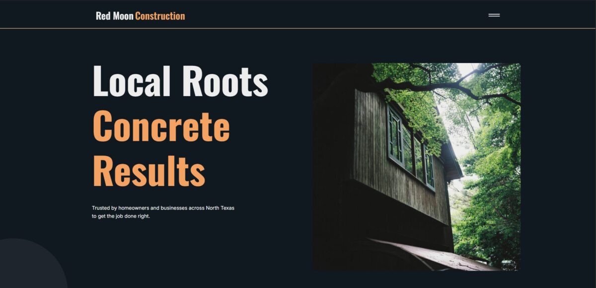 Construction website screenshot